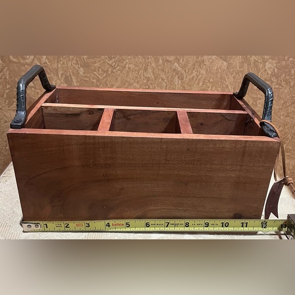 Wooden Condiment Caddy with Handles - Picture 3 of 7